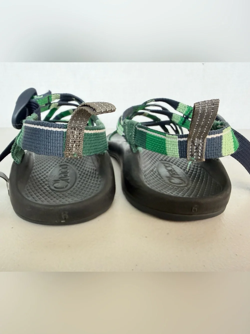 Chaco Kids ZX/1 EcoTread Sandals Topline Navy Green Youth 6